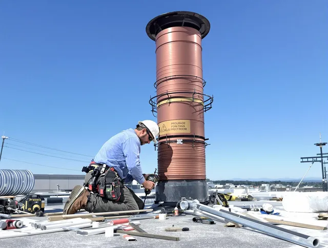 Installed chimney liner by Belmont Chimney Sweep in Belmont, NC