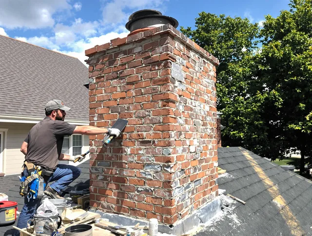 Completed chimney rebuild by Belmont Chimney Sweep in Belmont, NC