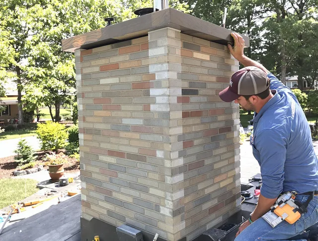 Belmont Chimney Sweep completing a modern chimney remodel in Belmont, NC