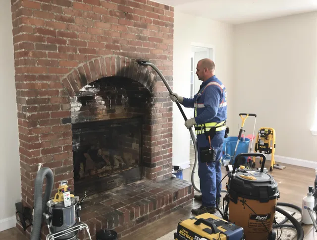Belmont Chimney Sweep expert performing detailed chimney sweep in Belmont, NC