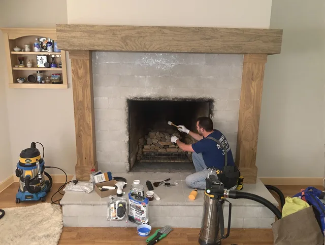 Detailed creosote removal process by Belmont Chimney Sweep in Belmont, NC