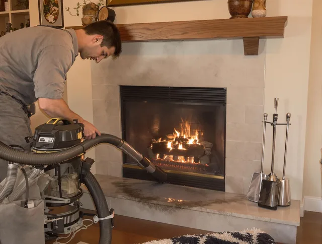 Routine fireplace upkeep by Belmont Chimney Sweep in Belmont, NC