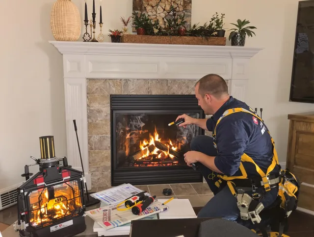 Safety-focused fireplace inspection by Belmont Chimney Sweep in Belmont, NC