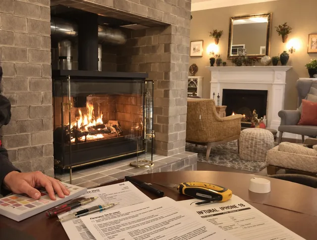 Belmont Chimney Sweep verifying fireplace safety measures in Belmont, NC